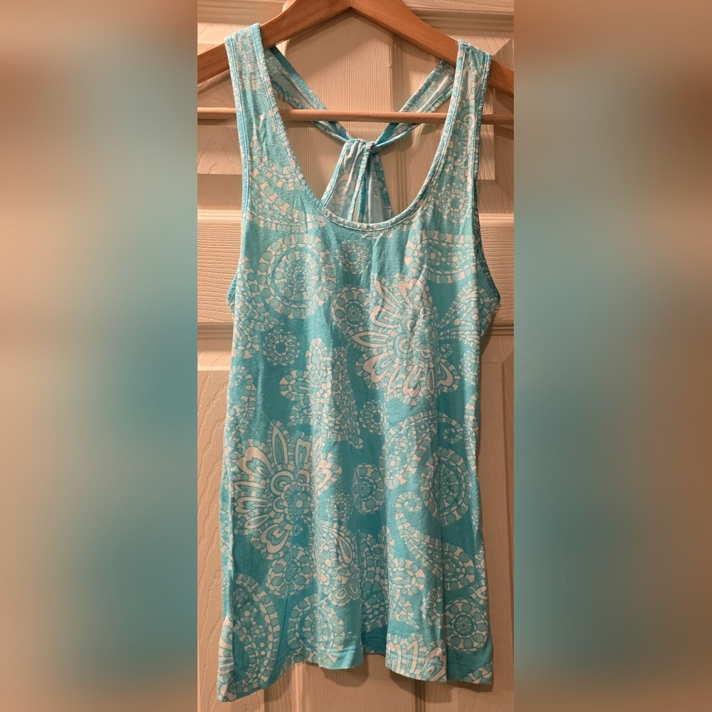 GAP Women's Vintage Blue Floral Tank Top, X-Small